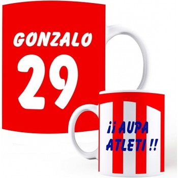 Taza de Cerámica Personalizada del AT Madrid con Nombre y...
