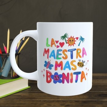 Taza Personalizada "La maestra más bonita"