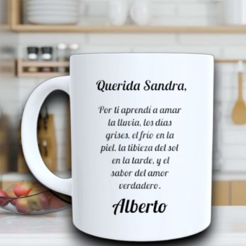 Taza de Cerámica de Poema Personalizada con Texto