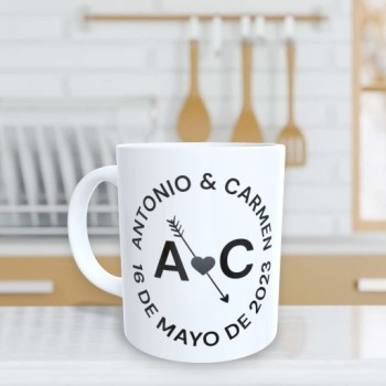 Taza de Cerámica conmemoratoria de Boda Personalizada con...