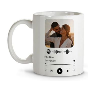 Taza de Cerámica Personalizada "Spotify" con Foto y Texto
