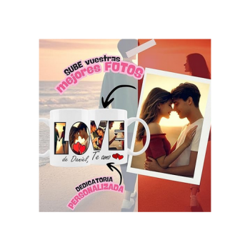 Taza de Cerámica Personalizada "LOVE" con 4 Fotos