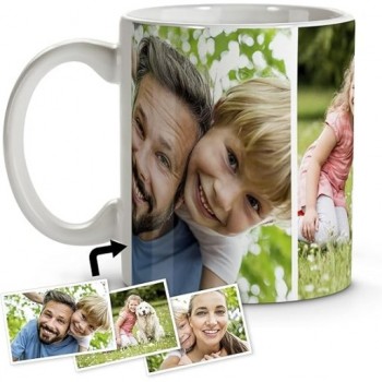 Taza de Cerámica Personalizada con 3 Fotos