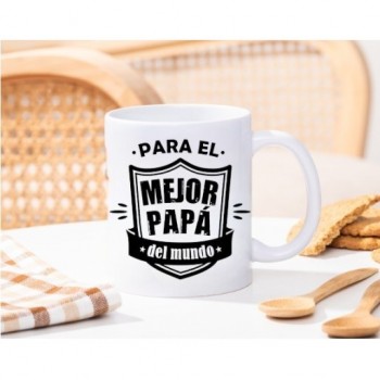 Taza de Cerámica Personalizada con Texto "MEJOR PAPÁ"