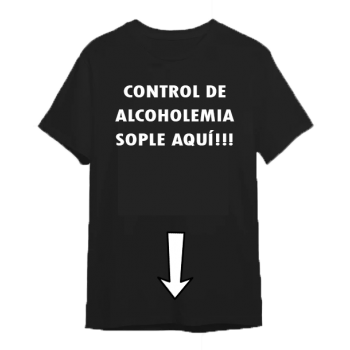 Camiseta Negra Personalizada "Control de alcoholemia"