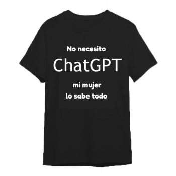 Camiseta Negra Personalizada "No necesito ChatGPT mi...